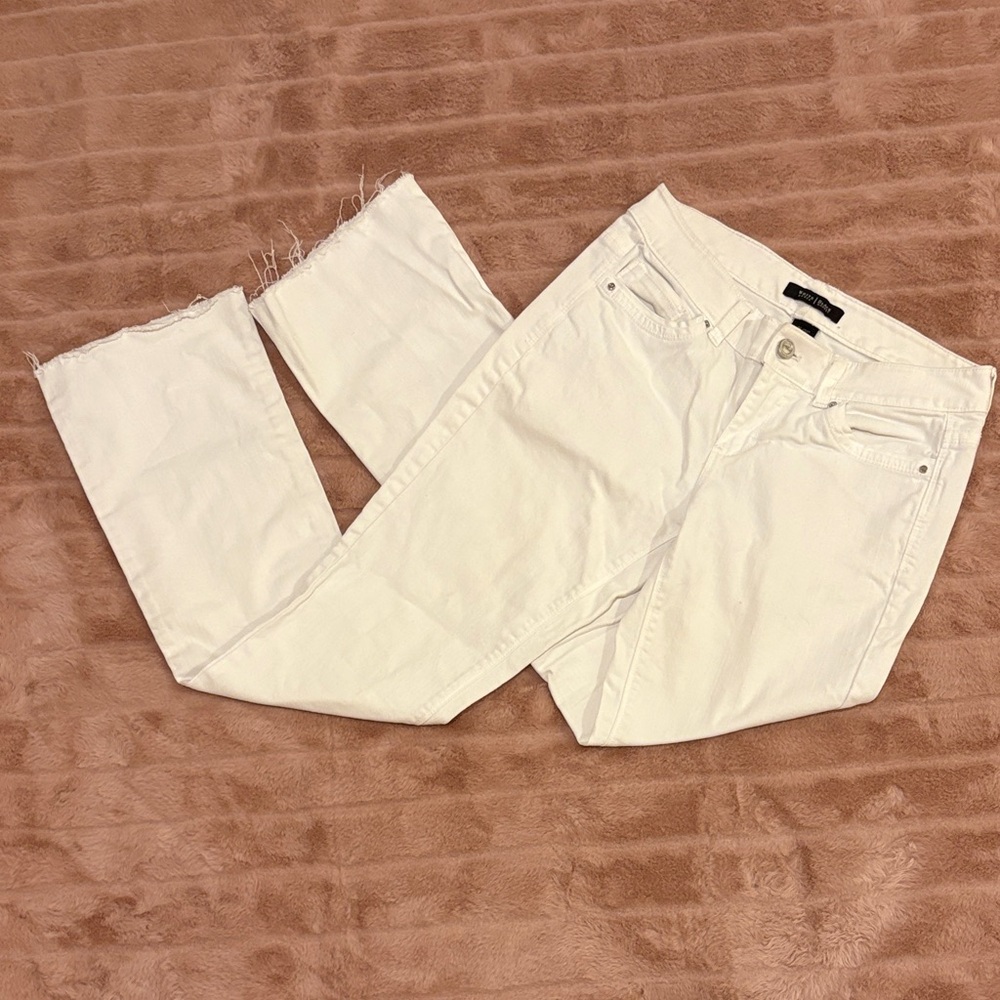 White House Black Market Women's White Wide Leg Jeans - Picture 2 of 5